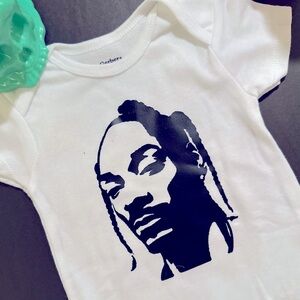 ⚡️SNOOP DOGG urban hip-hop handmade Snoop Dogg smoking baby onesie 6-9M